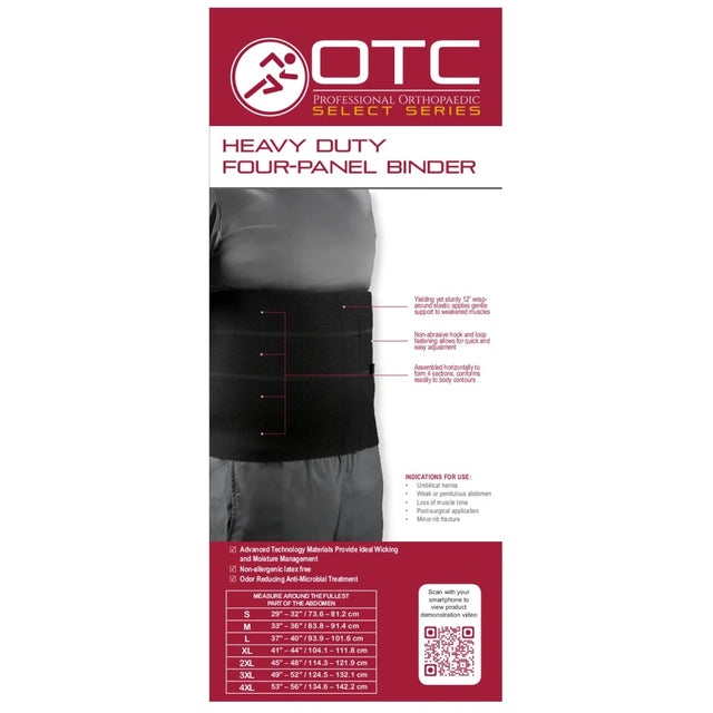 Package of OTC Heavy Duty Four-Panel Binder with product illustration and text on a white background - okotoks hc pharmacy