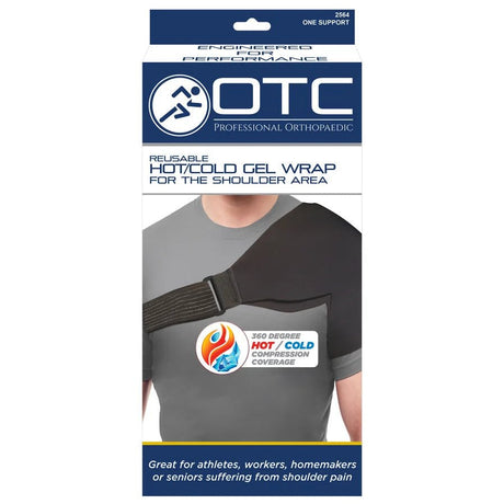 OTC professional orthopaedic reusable hot/cold gel wrap for shoulder area packaging on a white background - okotoks hc pharmacy