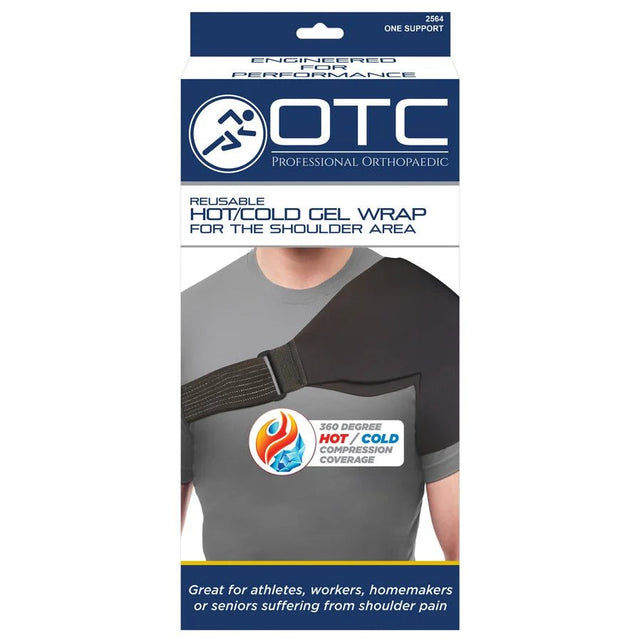 OTC professional orthopaedic reusable hot/cold gel wrap for shoulder area packaging on a white background - okotoks hc pharmacy