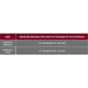 OTC Select Series 6" Rib Belt For Women - 2658 size chart - okotoks hc pharmacy
