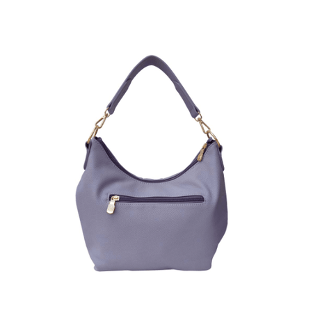 Purple handbag with gold zipper on a white background - okotoks hc pharmacy