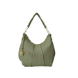 Green handbag with a decorative charm on a white background - okotoks hc pharmacy