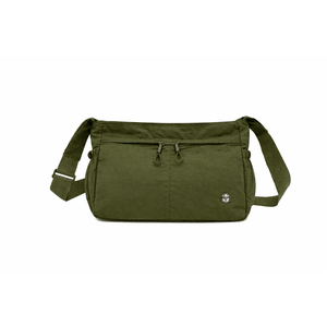 Green shoulder bag on a white background - okotoks hc pharmacy