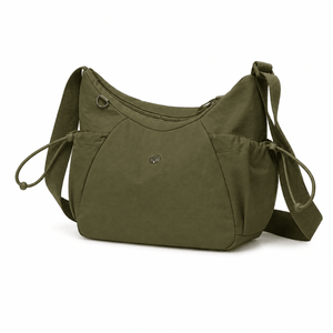Green shoulder bag on a white background - okotoks hc pharmacy