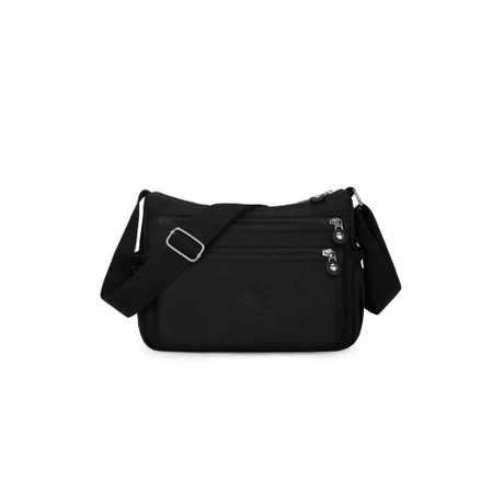 Black shoulder bag with a visible brand logo on a white background - okotoks hc pharmacy