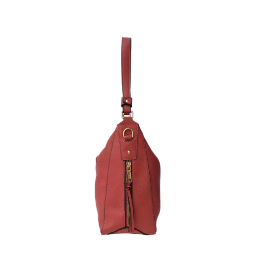 Red handbag with a strap on a white background - okotoks hc pharmacy