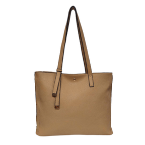 Tan tote bag with a strap on a white background - okotoks hc pharmacy