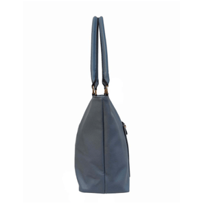 Blue handbag with a strap on a white background - okotoks hc pharmacy