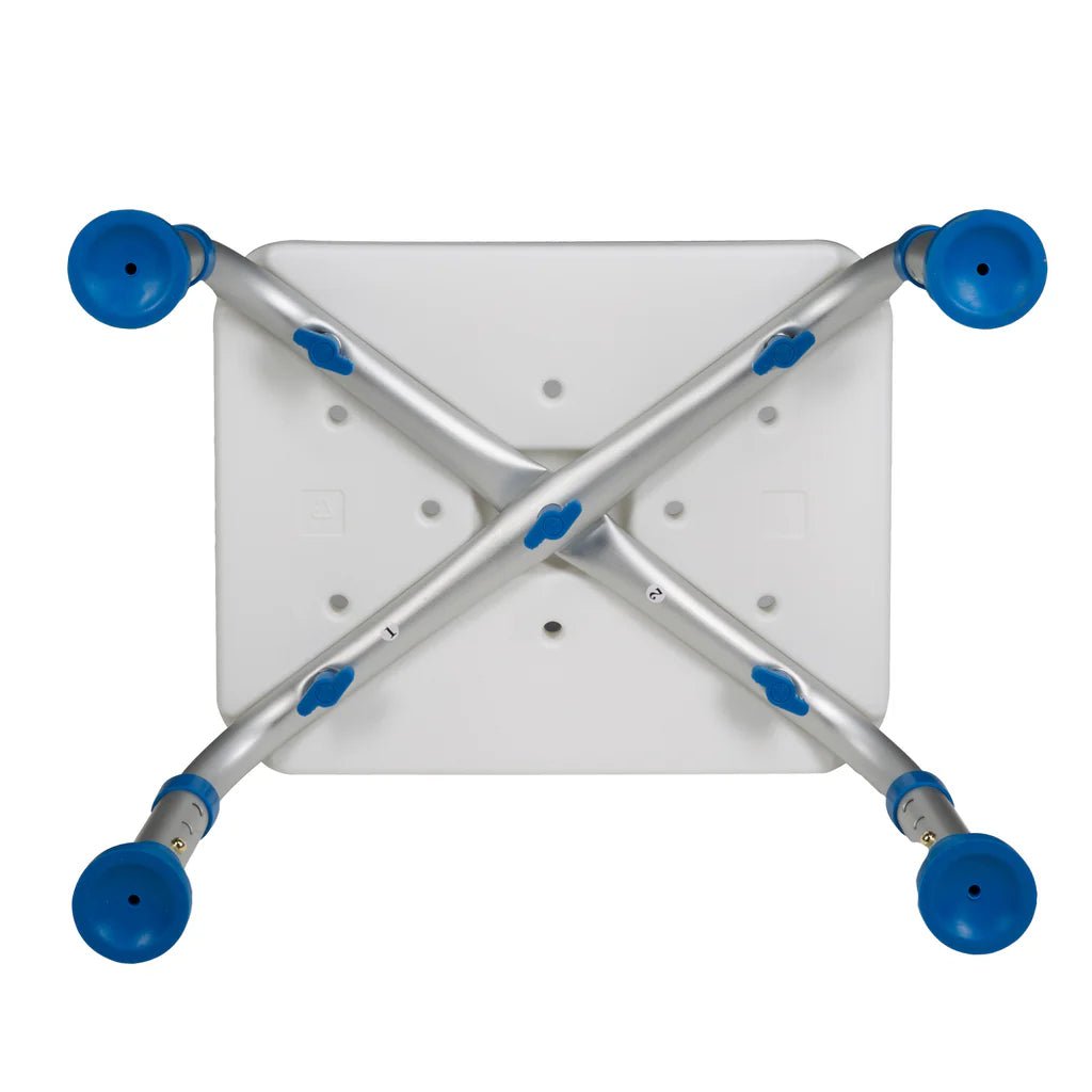 Metal frame with blue spherical connectors on a white background - okotoks hc pharmacy
