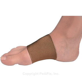 Brown ankle support bandage on a foot against a white background - okotoks hc pharmacy