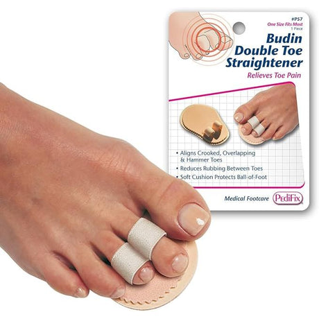 Budin Double Toe Straightener with packaging on a white background - okotoks hc pharmacy