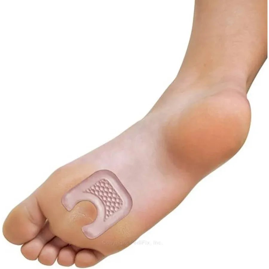 Silicone gel pad on a foot against a white background - okotoks hc pharmacy