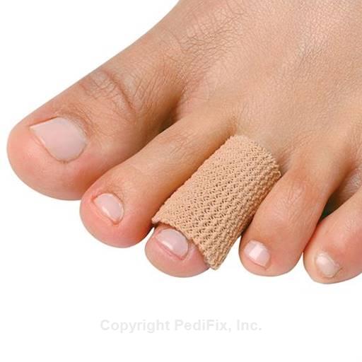Beige toe tube on a foot with a white background - okotoks hc pharmacy