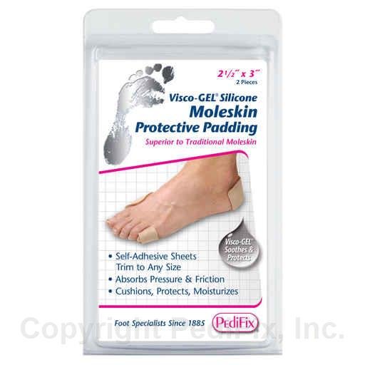 Visco-Gel Silicone Moleskin Protective Padding packaging with a foot illustration on a white background - okotoks hc pharmacy
