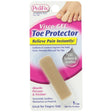 PediFix Visco-GEL Toe Protector packaging with a hand holding it. - okotoks hc pharmacy