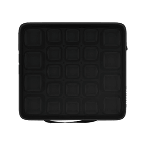 Black square seat cushion with grid pattern on a white background - okotoks hc pharmacy