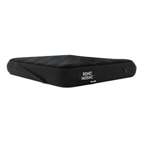 Black cushion with 'ROHO MOSAIC' branding on a white background - okotoks hc pharmacy