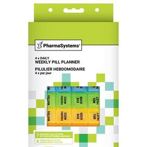 PharmaSystems 4x Daily Weekly Pill Planner Box - okotoks hc pharmacy