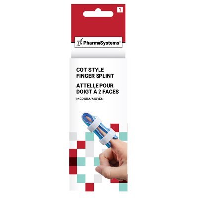 PharmaSystems finger splint packaging on a white background - okotoks hc pharmacy