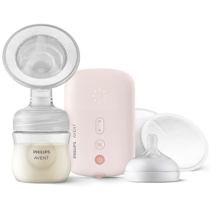 Philips Avent breast pump and bottle set on a white background - okotoks hc pharmacy
