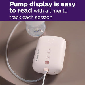 Philips Avent breast pump display with text about timer feature - okotoks hc pharmacy