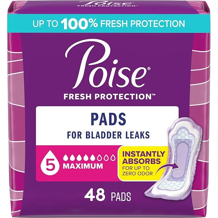Pack of Poise pads for bladder leaks with purple and pink design - okotoks hc pharmacy
