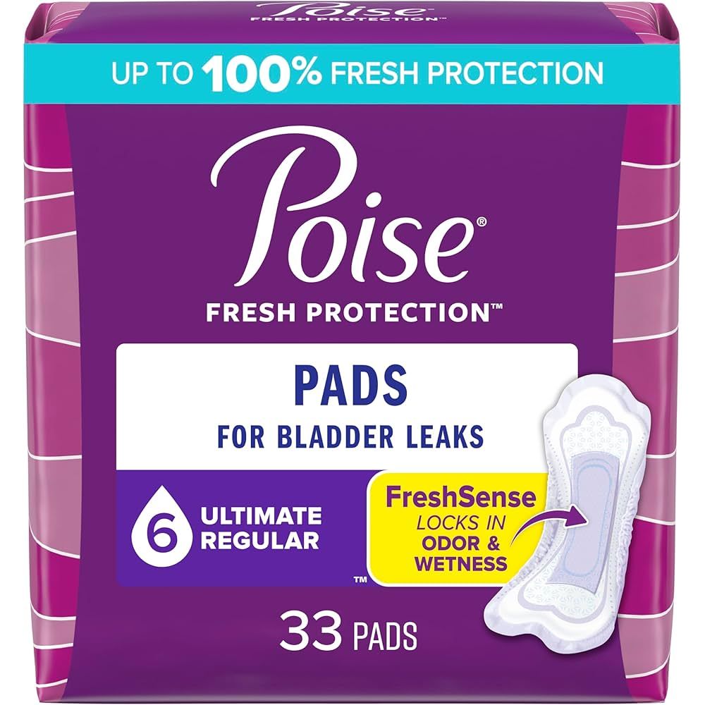Poise Incontinence & Postpartum Pads - 6 Ultimate Absorbency, Regular, 33 Pack - okotoks hc pharmacy