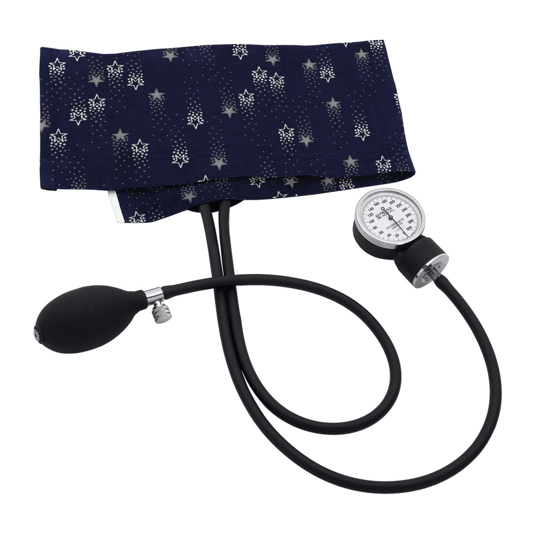Blood pressure monitor with star-patterned cuff on a white background - okotoks hc pharmacy