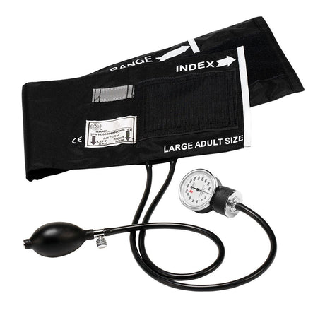 Blood pressure monitor with cuff labeled 'Large Adult Size' on a white background - okotoks hc pharmacy
