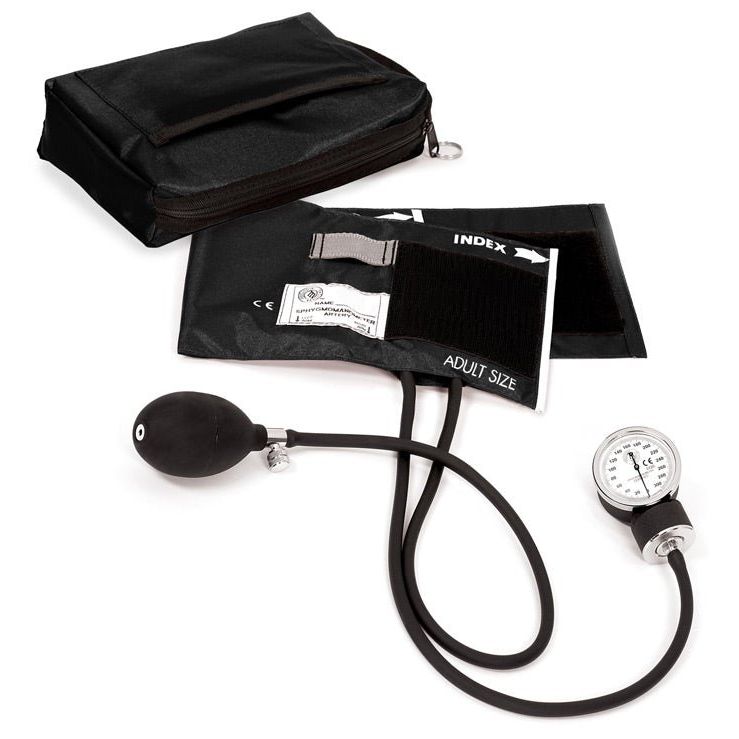 Blood pressure monitor with cuff and carrying case on a white background - okotoks hc pharmacy