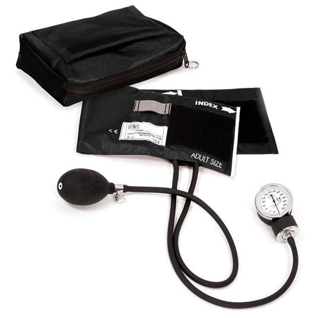 Blood pressure monitor with cuff and carrying case on a white background - okotoks hc pharmacy