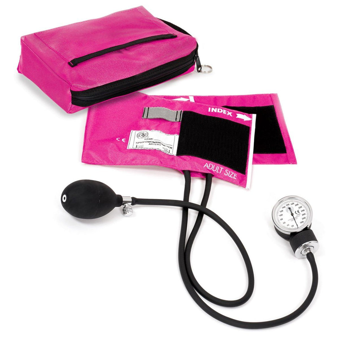 Blood pressure monitor with pink carrying case on a white background - okotoks hc pharmacy