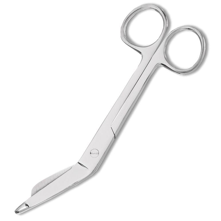 Pair of silver scissors on a white background - okotoks hc pharmacy