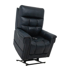 Black leather recliner chair on a white background - okotoks hc pharmacy