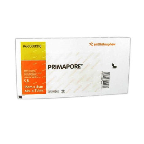 Box of Primapore bandages by Smith & Nephew on a white background - okotoks hc pharmacy