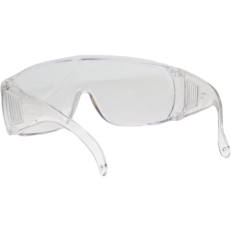Clear safety goggles on a white background - okotoks hc pharmacy