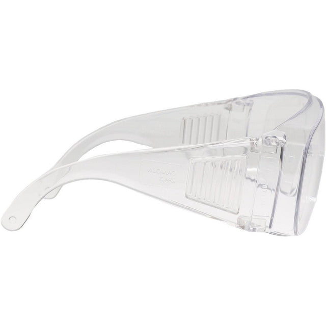 Clear safety goggles on a white background - okotoks hc pharmacy