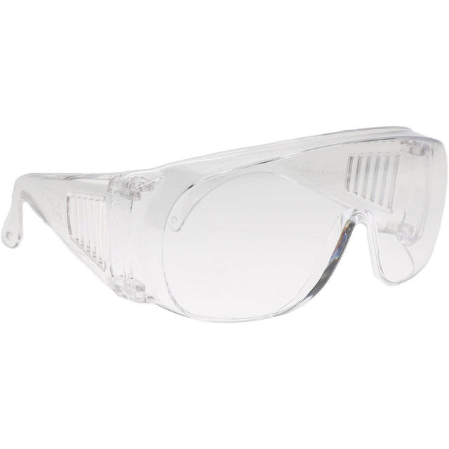 Clear safety goggles on a white background - okotoks hc pharmacy