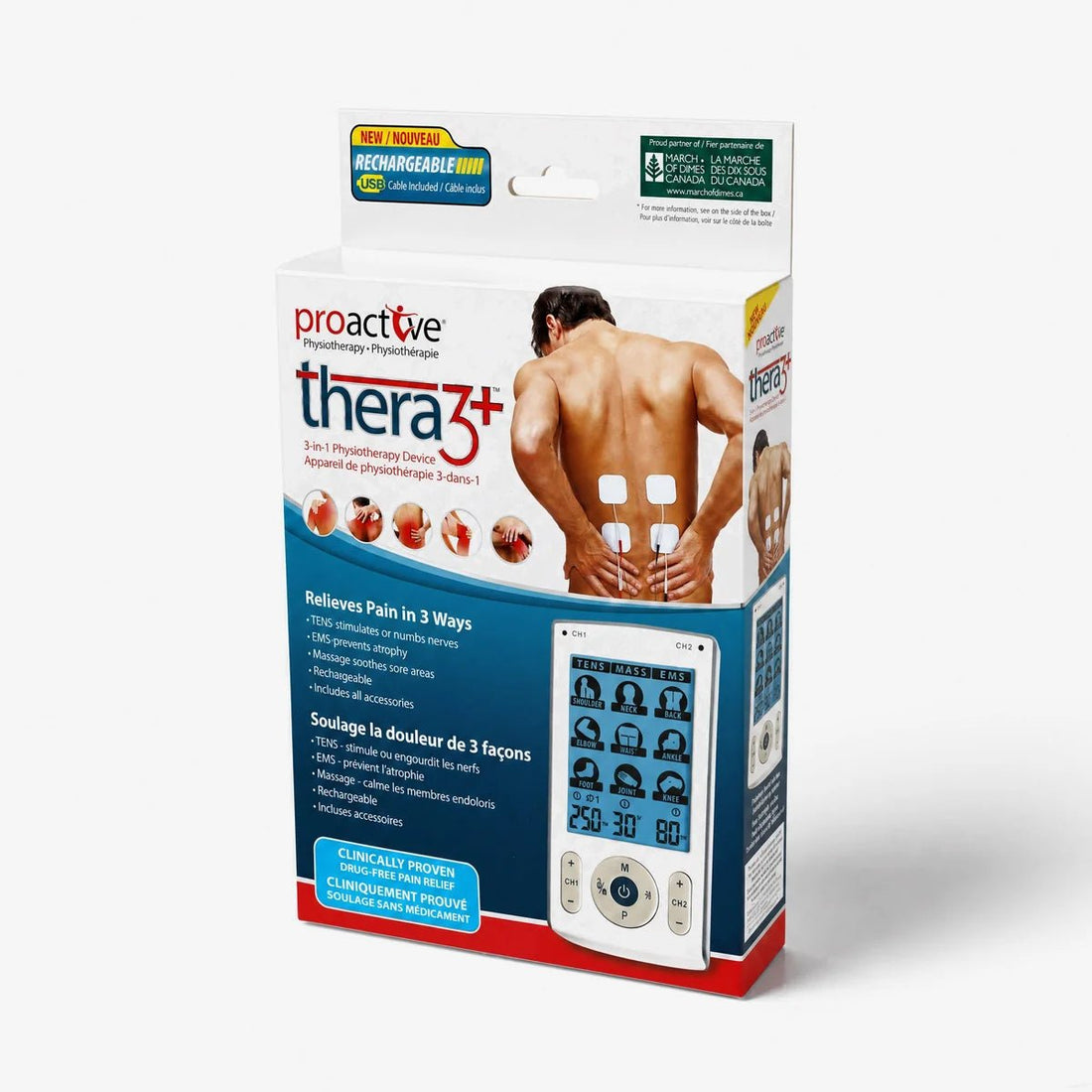 ProActive Thera3+ 3-in-1 TENS, EMS, Massage - okotoks hc pharmacy