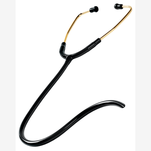 Black and gold stethoscope on a white background - okotoks hc pharmacy