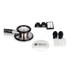 Stethoscope set with Prestige Medical logo on a white background - okotoks hc pharmacy