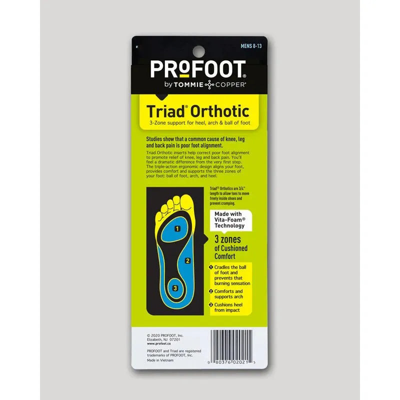ProFoot Triad Orthotic packaging on a gray background - okotoks hc pharmacy