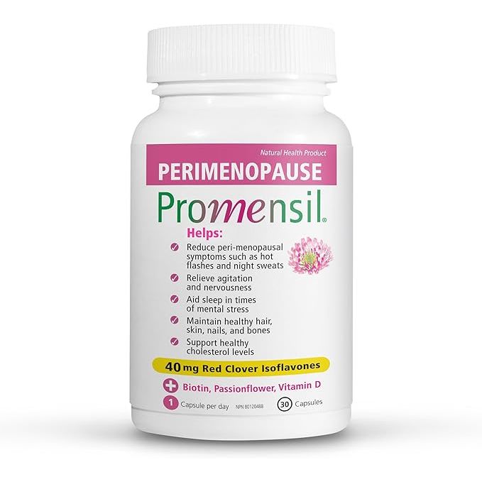 Perimenopause supplement bottle labeled 'Promensil' on a white background - okotoks hc pharmacy