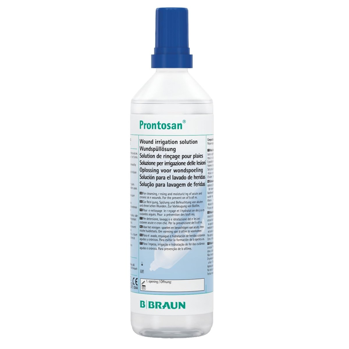 Braun Prontosan wound irrigation solution bottle on a white background - Okotoks HC Pharmacy