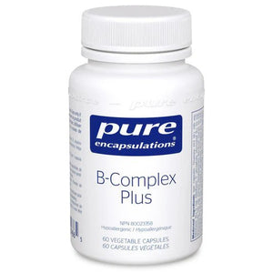 Bottle of pure encapsulations B-Complex Plus on a white background - okotoks hc pharmacy