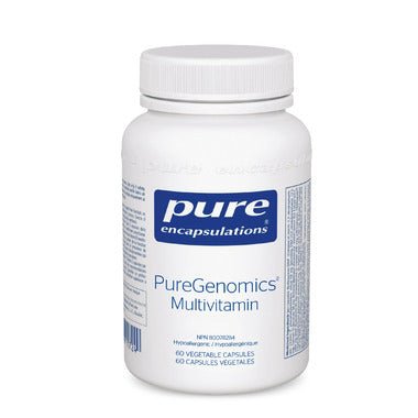 Bottle of Pure Encapsulations PureGenomics Multivitamin on a white background