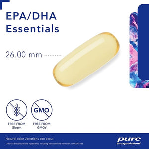 Vitamins capsule with 'EPA/DHA Essentials' label and 'pure encapsulations' branding. - okotoks hc pharmacy