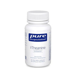 Bottle of pure encapsulations L-Theanine on a white background - okotoks hc pharmacy