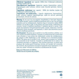 PURE SAMe (S - Adenosylmethionine) 60 capsules - Okotoks HC Pharmacy