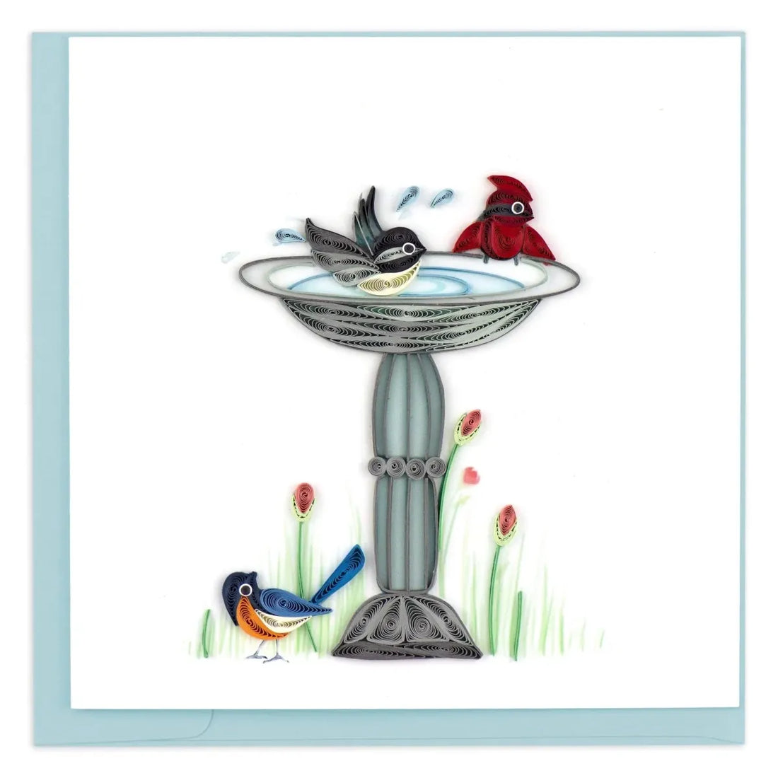 Quilled Bird Bath Greeting Card - okotoks hc pharmacy